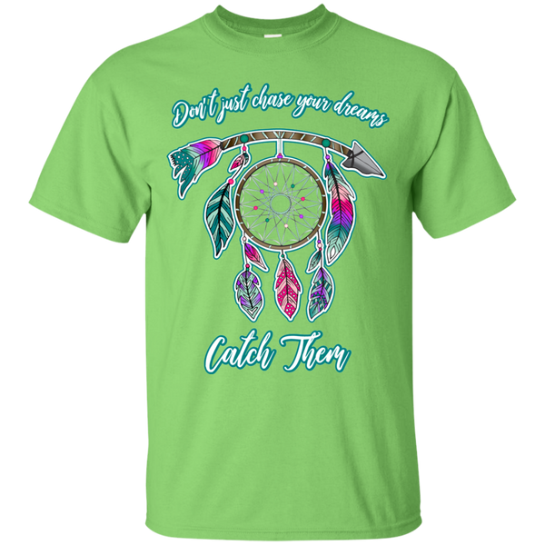 Chase catch your dreams inspirational dreamcatcher tee shirt lime