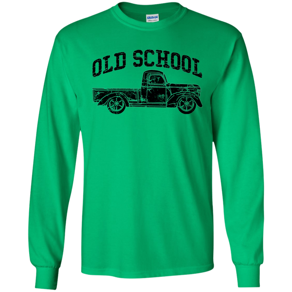 Old School Vintage Distressed Antique Truck Long Sleeve Tee Green