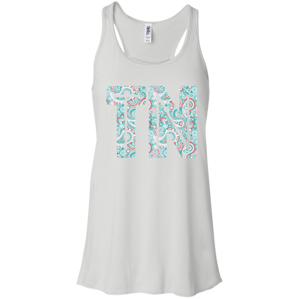 Paisley Tennessee Flowy Racerback Tank Top White