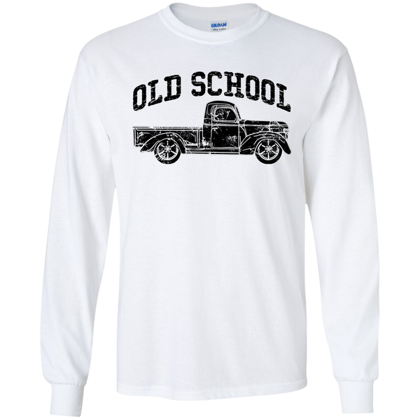 Old School Vintage Distressed Antique Truck Long Sleeve Tee White