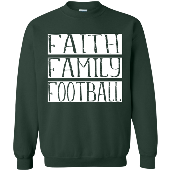 Faith Family Football Crewneck Sweatshirt Forest Green