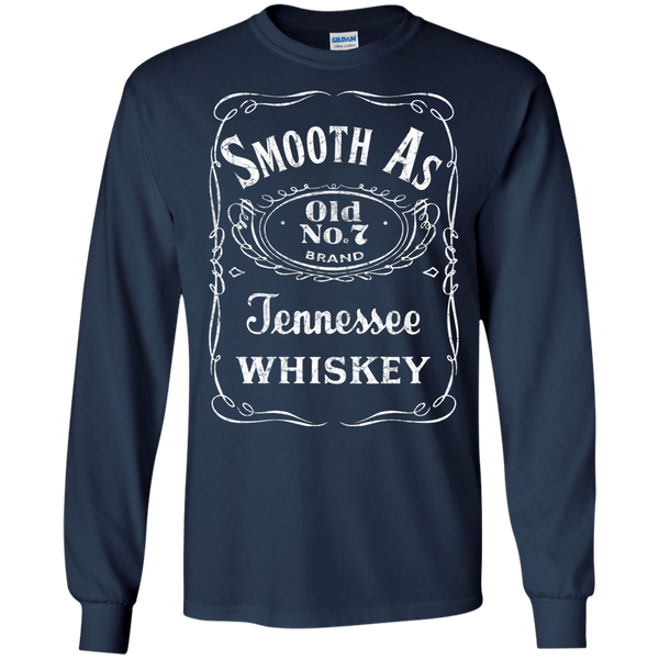 Smooth as Tennessee Whiskey Long Sleeve Tee Shirt Navy
