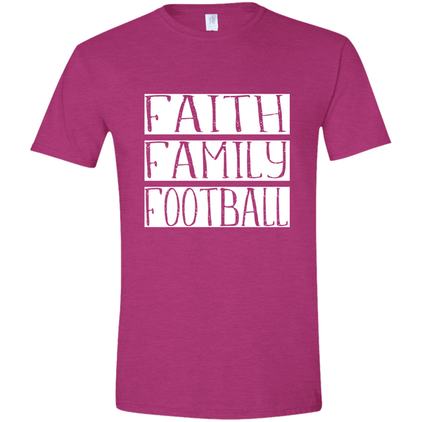 Faith Family Football Soft Tee Shirt Fuchsia 