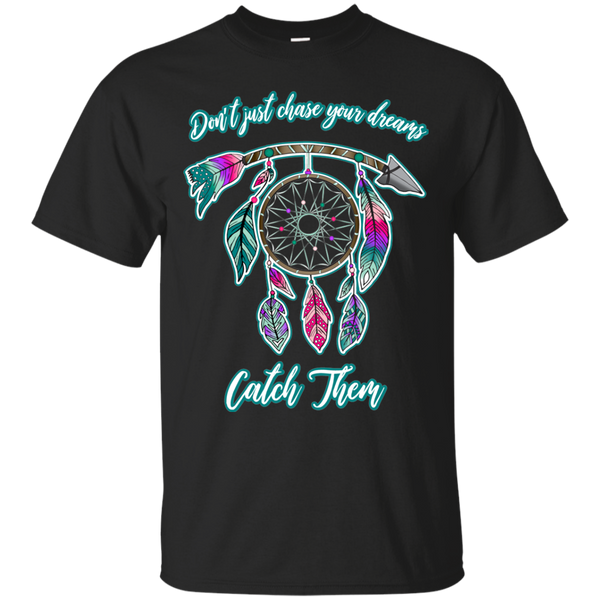Chase catch your dreams inspirational dreamcatcher tee shirt black
