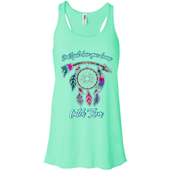Chase catch your dreams inspirational dreamcatcher flowy tank top mint
