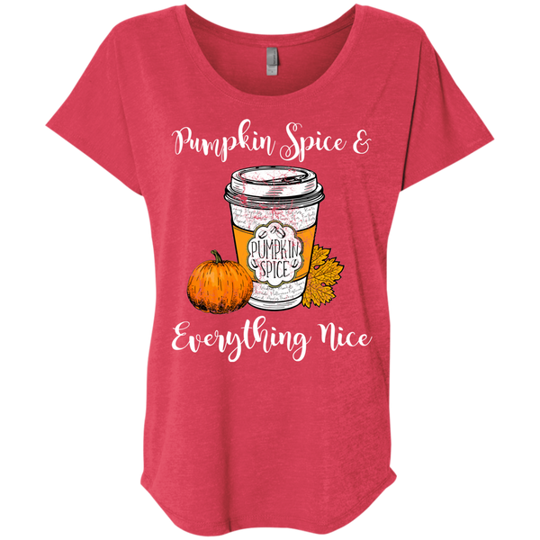 Pumpkin Spice and Everything Nice Flowy Dolman Sleeve Tee Vintage Red