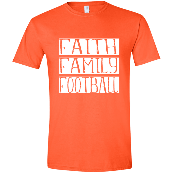 Faith Family Football Soft Tee Shirt Orange
