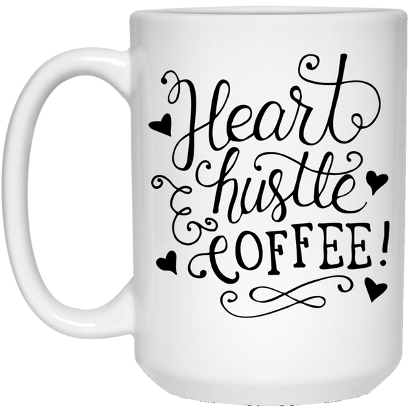 Heart Hustle Coffee White Mug 
