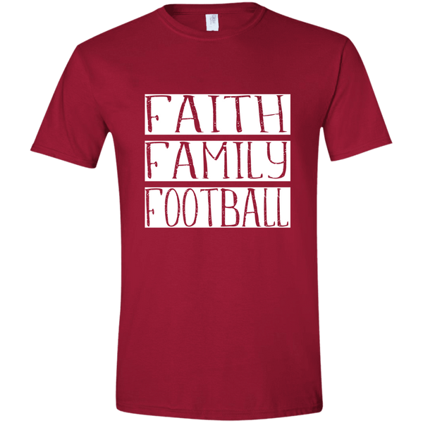 Faith Family Football Soft Tee Shirt Cardinal Red