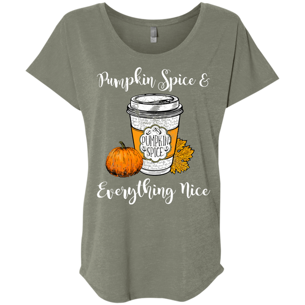 Pumpkin Spice and Everything Nice Flowy Dolman Sleeve Tee Venetian Grey