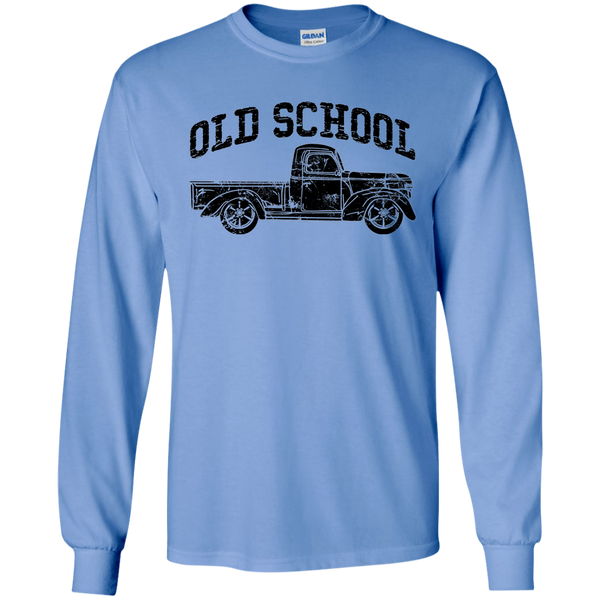 Old School Vintage Distressed Antique Truck Long Sleeve Tee Carolina Blue
