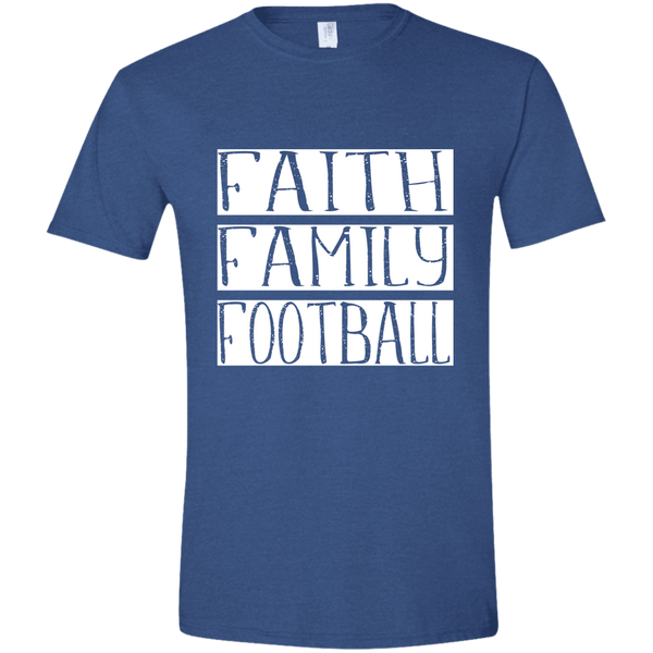 Faith Family Football Soft Tee Shirt Blue