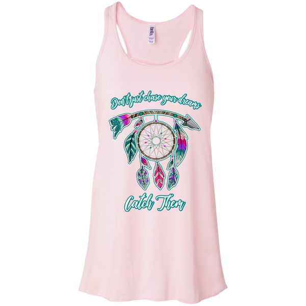 Chase catch your dreams inspirational dreamcatcher flowy tank top pink