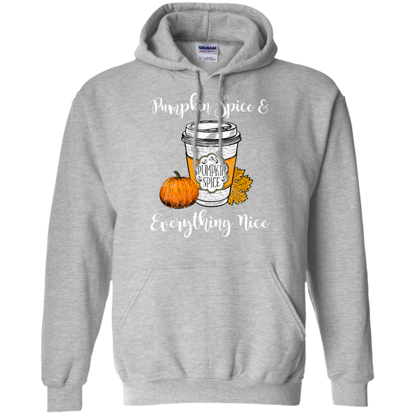 Pumpkin Spice and Everything Nice Hoodie Sweatshirt Sport Grey
