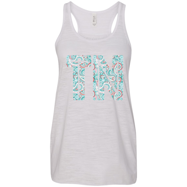 Paisley Tennessee Flowy Racerback Tank Top Vintage White
