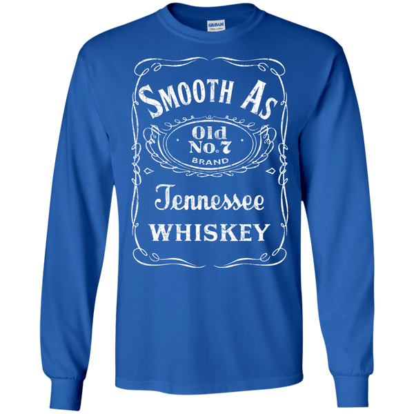 Smooth as Tennessee Whiskey Long Sleeve Tee Shirt Blue