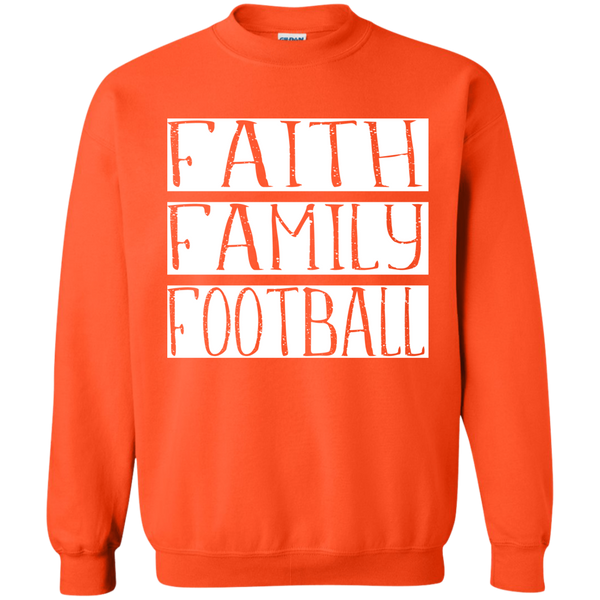 Faith Family Football Crewneck Sweatshirt orange