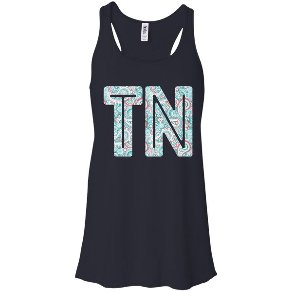 Paisley Tennessee Flowy Racerback Tank Top Navy