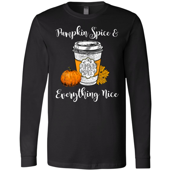 Pumpkin Spice and Everything Nice Soft Long Sleeve Tee Black
