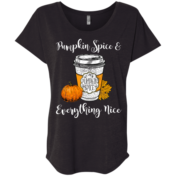 Pumpkin Spice and Everything Nice Flowy Dolman Sleeve Tee Vintage Black